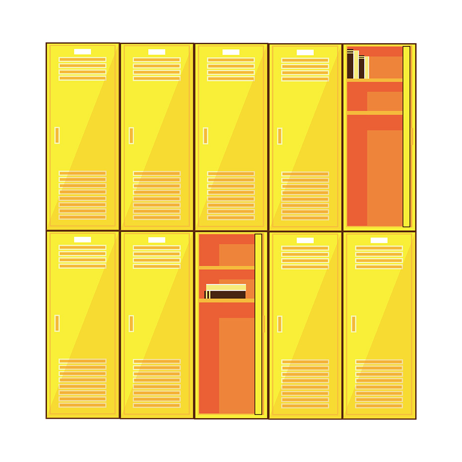 decorative image with a row of lockers