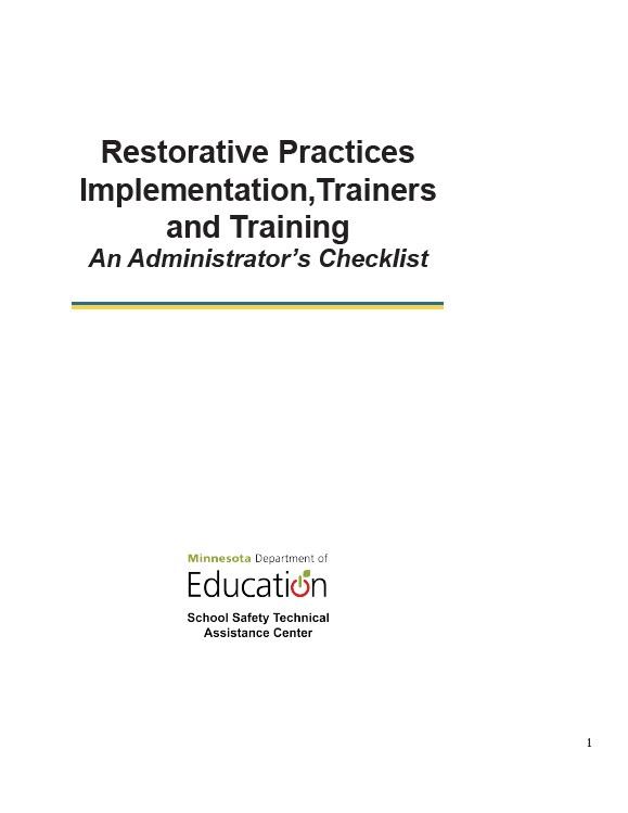 Restorative Practices Implementation, Trainers, Training