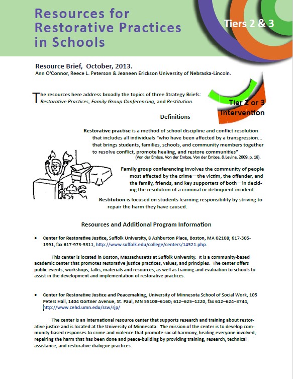Resources for restorative practices
