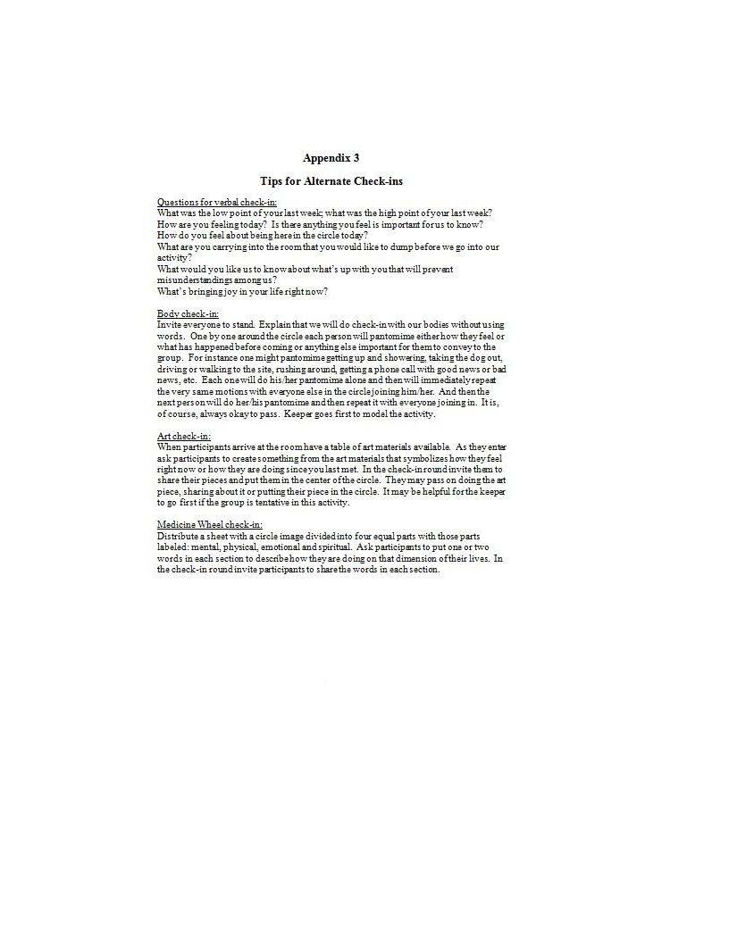 Tips for Alternative Checkins