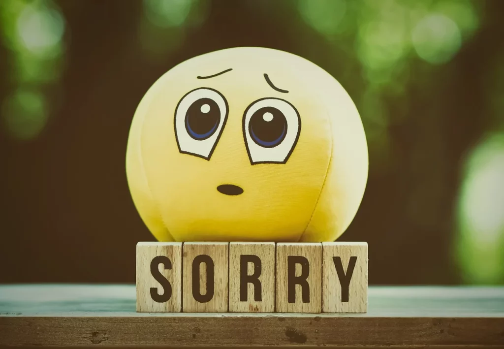 Sorry Graphic with sad face