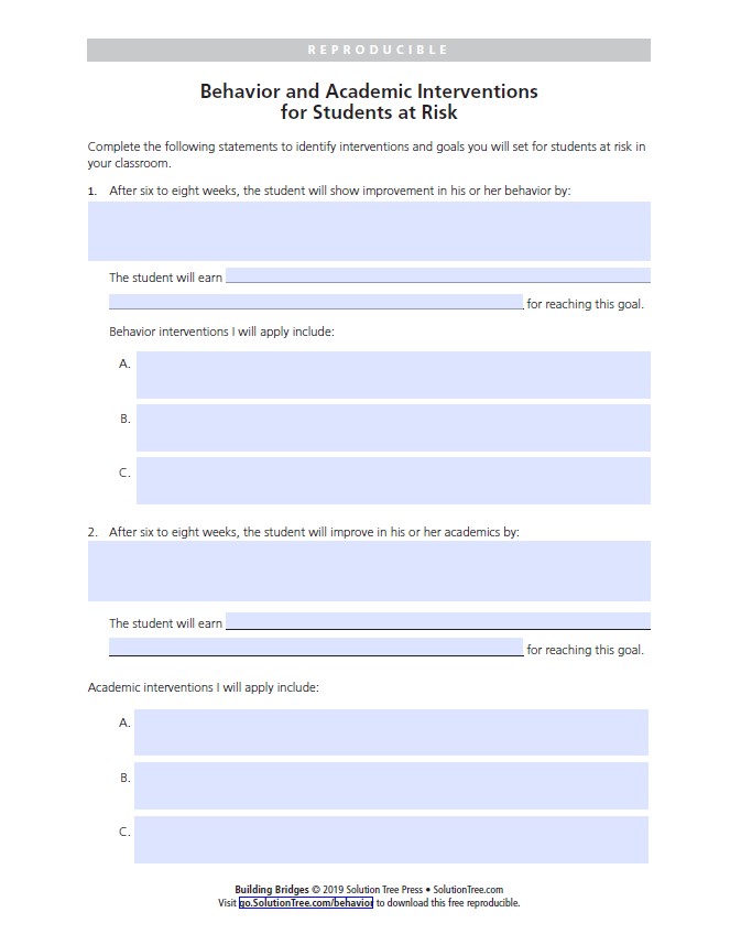 Behavior and Academic Interventions for students at risk