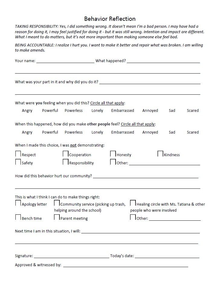 Think Sheets Intermediate Grades Archives - Gateway to Restorative ...