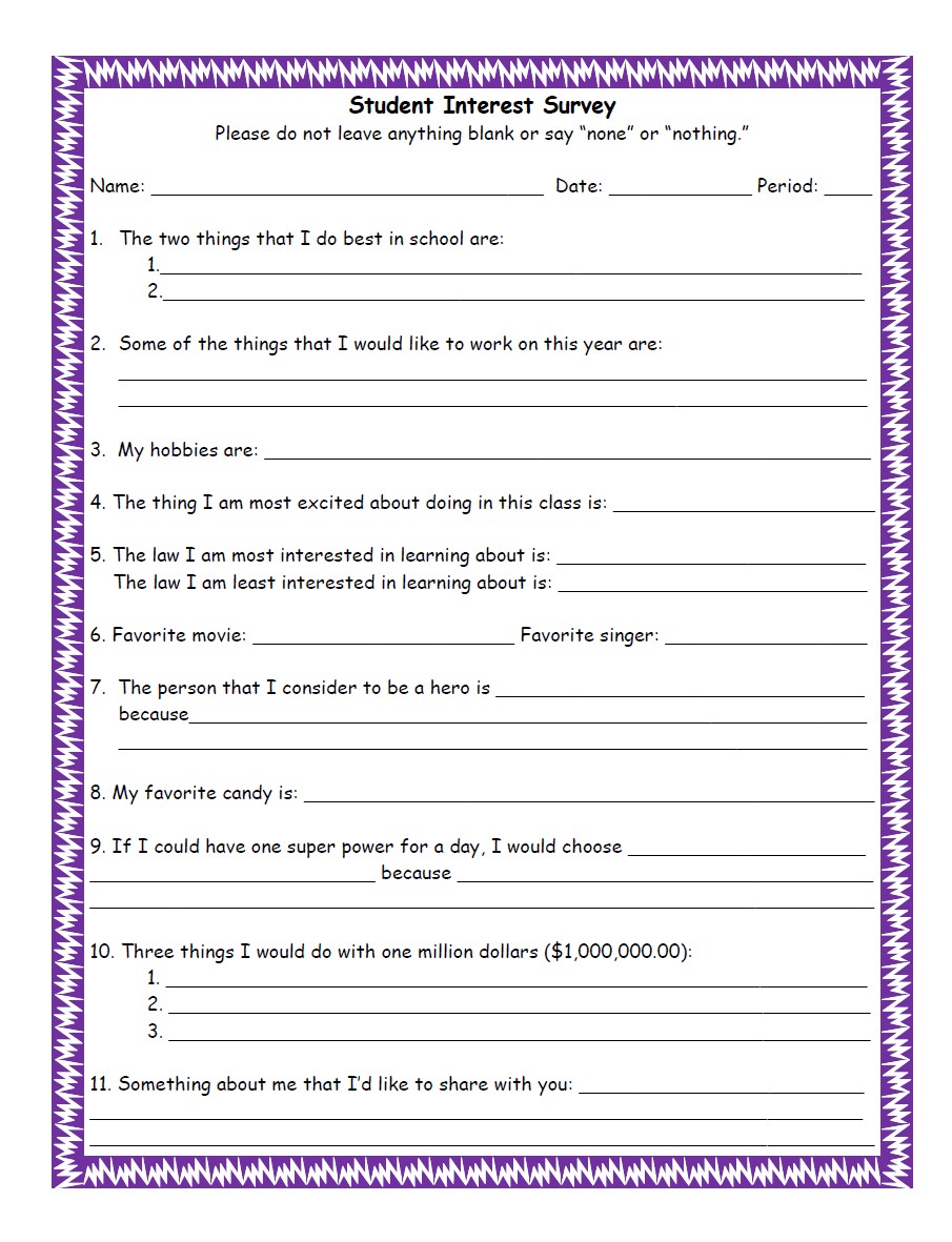 Student Interest Survey